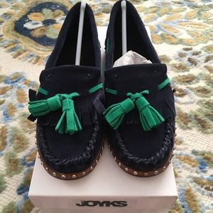 Joyks Made in Italy Navy Moccasins Size 35